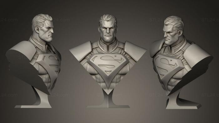 Бюсты и барельефы известных личностей (Несправедливость Супермена, BUSTC_0590) 3D модель для ЧПУ станка